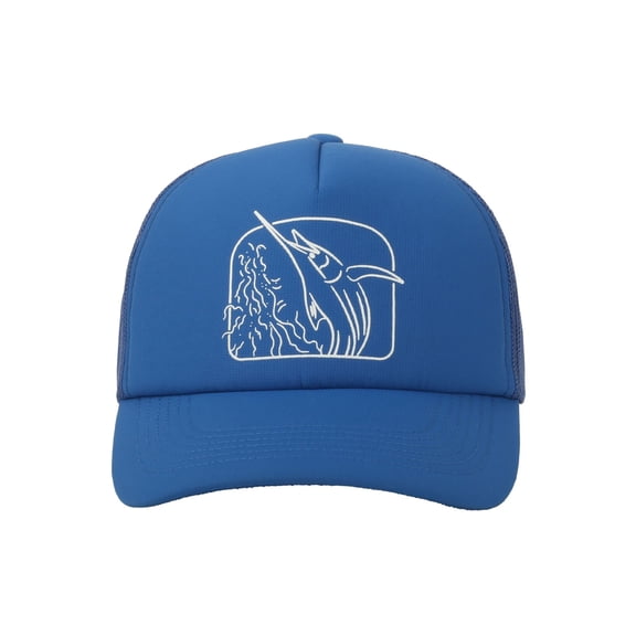 Royal/Royal Marlin Foam Front 5-Panel Fishing Cap  Structured Snapback, One Size