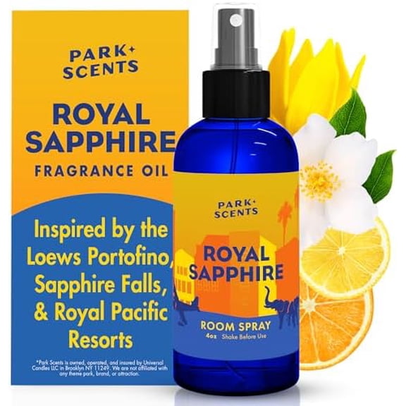 Royal Sapphire Theme Park Resort Hotel Fragrance Room Spray Jasmine Citrus Amber Ylang Ylang Luxury Air Freshener Spray Birthday Gifts for Women, Sister, Hostess, Best Friend (4oz)