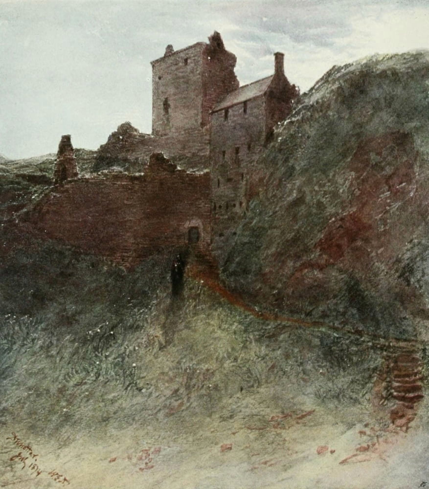 Royal Scottish Academy 1907 Dunottar Castle Canvas Art - William F Douglas (18 x 24)