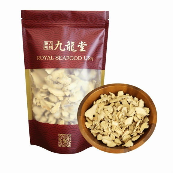 Royal Seafood USA Dried Ginger Slices, 8oz, No sugar, herbal tea, healthy tea, Vegan, Dry Ginger