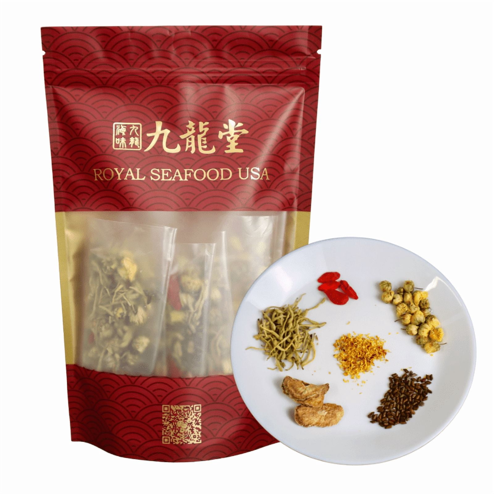 Royal Seafood USA Support liver herbal tea, Six-Herb Combination, 5 tea bags, Chrysanthemum, Chinese Herbal tea