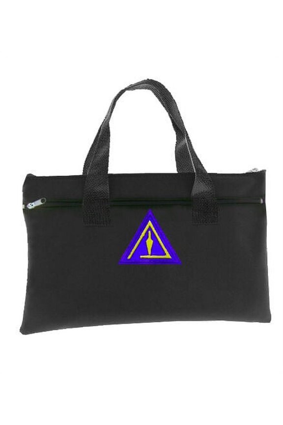 Royal Select Black Masonic Tote Bag Freemasons Trowel Icon Purple - Left Break