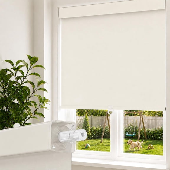 Royal Shade 41″ W x 90″ H Cordless Blackout Roller Shades for Windows, Room Darkening Thermal Insulated Window Blinds with UV Protection, Easy Pull-Down System for Home Office, Ivory