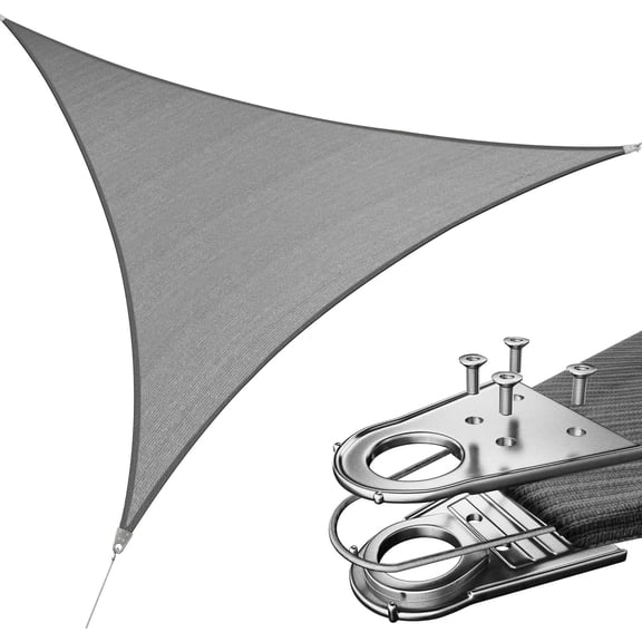 Royal Shade 6' x 6' x 8.5' Grey Right Triangle Super Ring Sun Shade Sail Order To Make Canopy Awning RSAWTN, 260 GSM Heavy Duty & 98% UV Blockage, Backyard Outdoor Patio (We Make Custom Size)