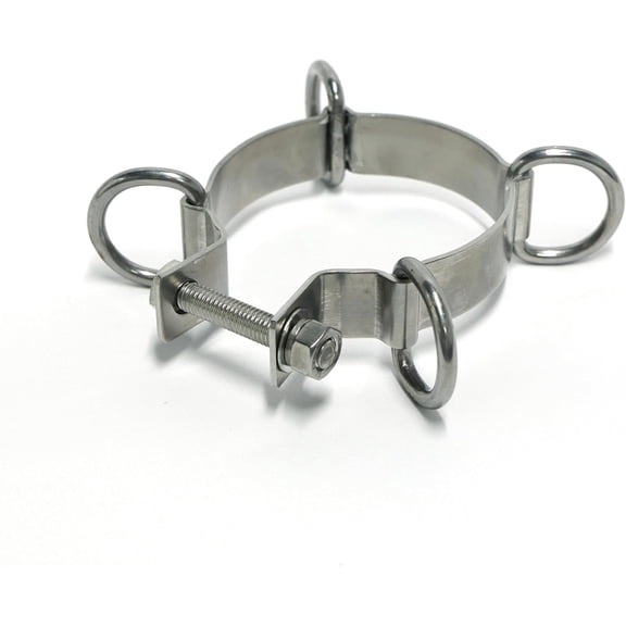 Royal Shade Shade Sail Pole Clamp, Heavy Duty Adjustable Mounting Hardware with 4 D-Rings for Awning, String Light, Sign & Fence Post