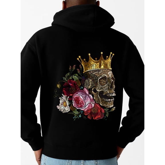 Royal Skull graphic hoodies skeleton men's polyester black Sporty Athletic Hoodie For Fall & Winter autumn idk idk Unique Design Unisex Shirt Cotton tshirts Trendy Unisex Shirt Printed tshirts