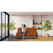 Royal Sleep Products by The Futon Factory 10 inch Foam Futon Mattress - Solid Cinnamon Fabric - Queen Size - CertiPUR Certified Foams - Made in USA - Frame not Included
