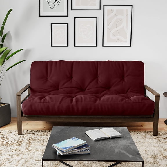 Royal Sleep Products by The Futon Factory 10 inch Pocket Coil Memory Foam Futon Mattress - Burgundy Cover - Twin Size - CertiPUR Certified Foams - Made in the USA