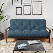 Royal Sleep Products by The Futon Factory 12 inch Foam Futon Mattress - Solid Denim Blue Fabric - Twin Size - CertiPUR Certified Foams - Made in USA - Frame not Included
