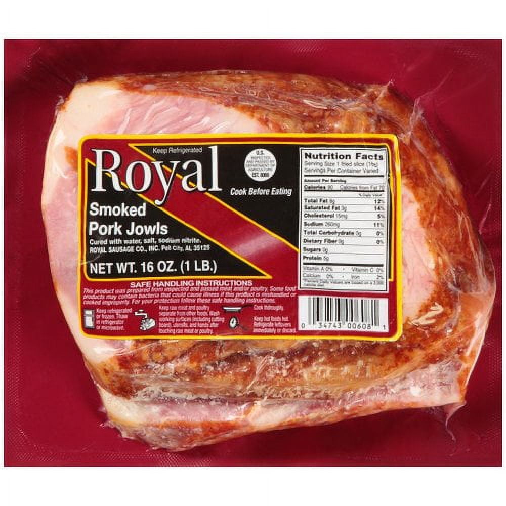 Royal Smoked Pork Jowls, 16 oz
