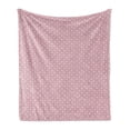 thumbnail image 1 of Royal Soft Flannel Fleece Blanket, Simplistic Retro Style Pattern with Princess Crowns and Fleur De Lis Ornate, Cozy Plush for Indoor and Outdoor Use, 60" x 80", Dried Rose and White, by Ambesonne, 1 of 6