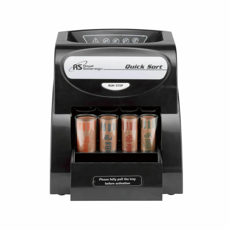 Royal Sovereign Electric Coin Sorter, Anti-Jam, Coin Wrapper Tubes