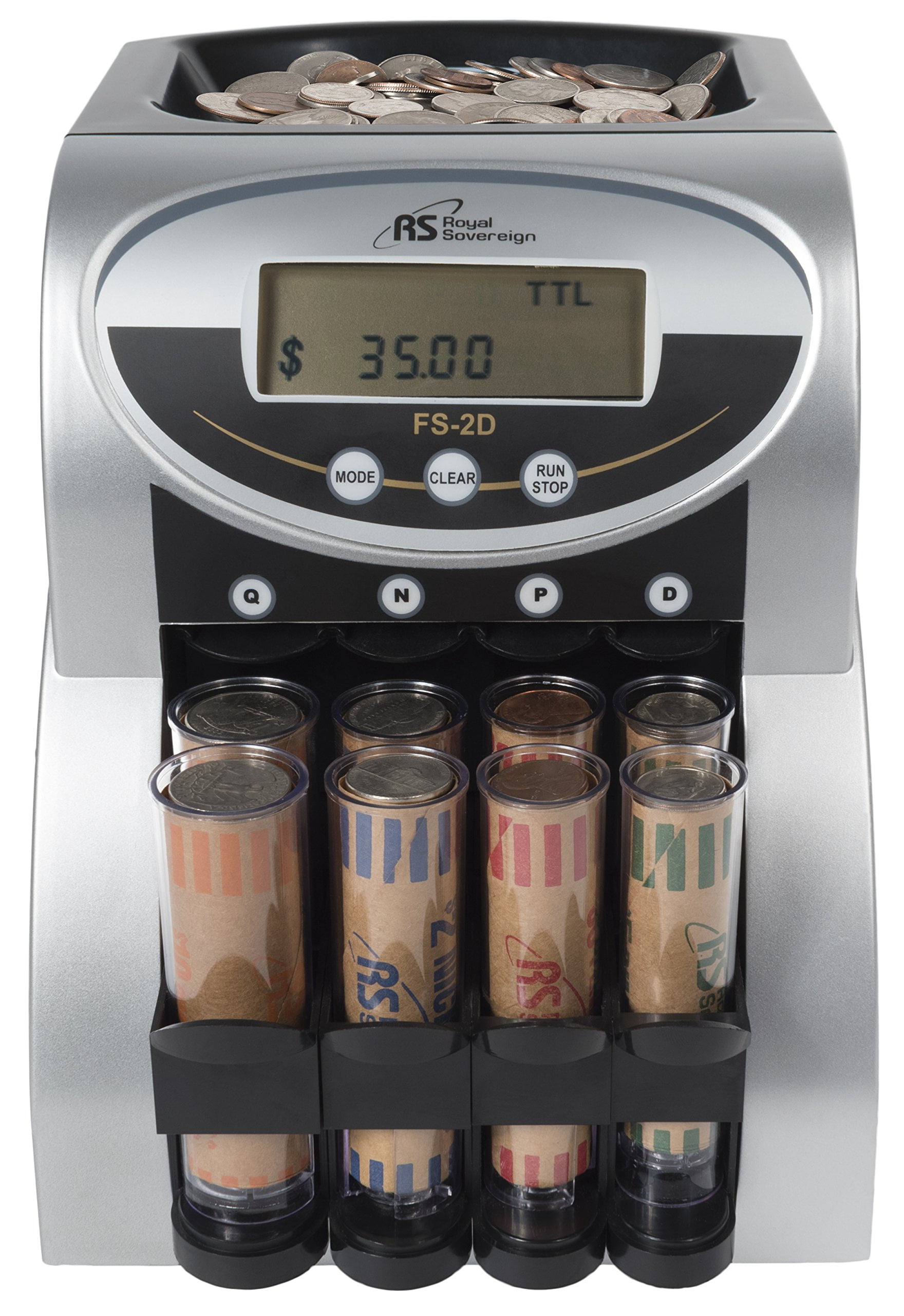 Royal Sovereign Electric USD Coin Counter 2 Rows, Silver
