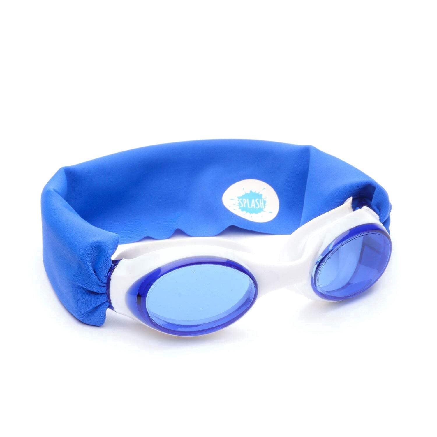 Splash Blue Goggle Splash Swim Goggles with Fabric Strap - Solid Blue, Anti-Fog & Hypo ...