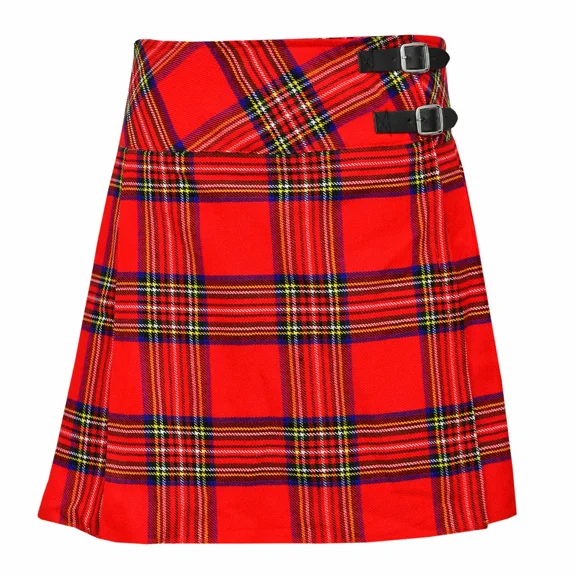 Royal Stewart Ladies Knee-Length Kilt Skirt 16" Tartan Pleated Design, Classic Scottish Style for Casual & Formal Wear