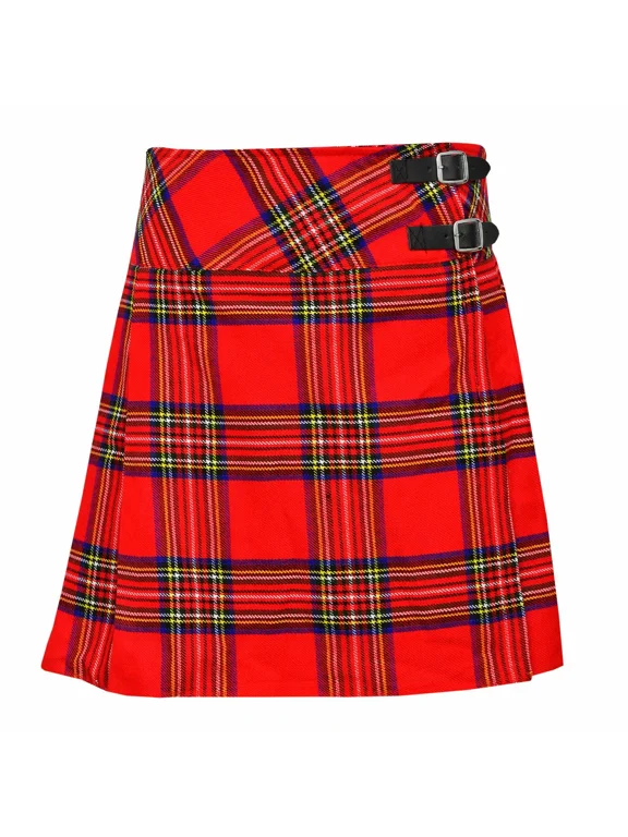 Royal Stewart Ladies Knee-Length Kilt Skirt 16" Tartan Pleated Design, Classic Scottish Style for Casual & Formal Wear