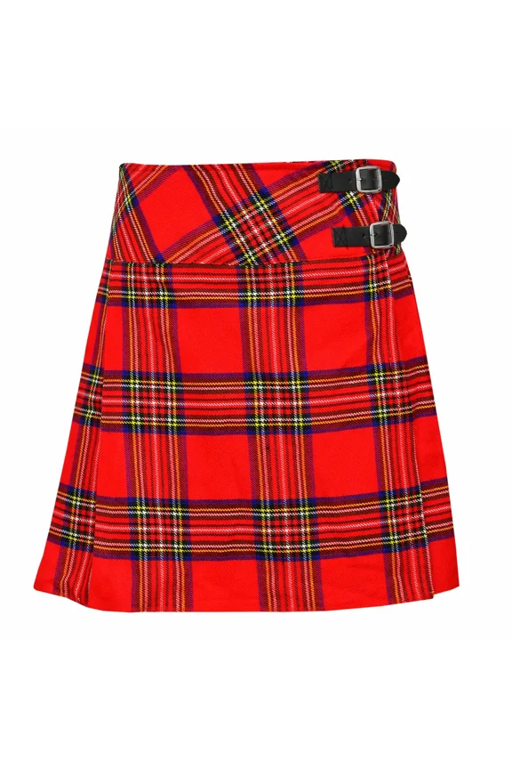 Royal Stewart Ladies Knee-Length Kilt Skirt 16" Tartan Pleated Design, Classic Scottish Style for Casual & Formal Wear