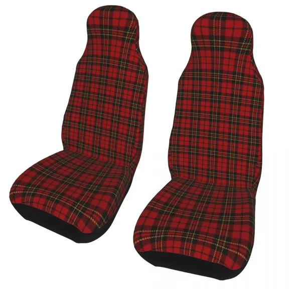 Royal Stewart Tartan Clan Car Seat Covers Universal for Cars Trucks SUV or Van Geometric Gingham Bucket Seats Protector Covers