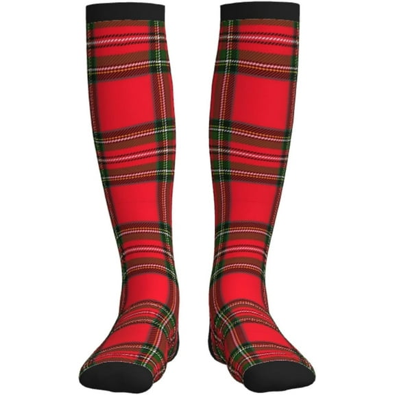 Royal Stewart Tartan Compression Socks For Women Men Knee High Running Socks For Running