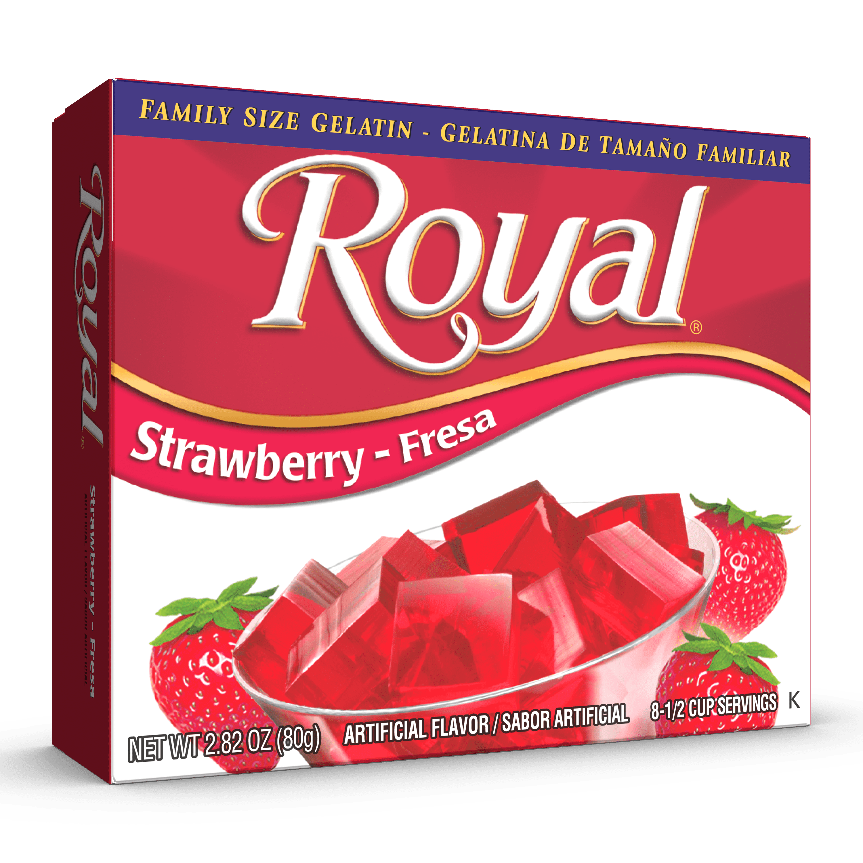 Royal Strawberry Gelatin Mix, Family Size, 2.82 oz