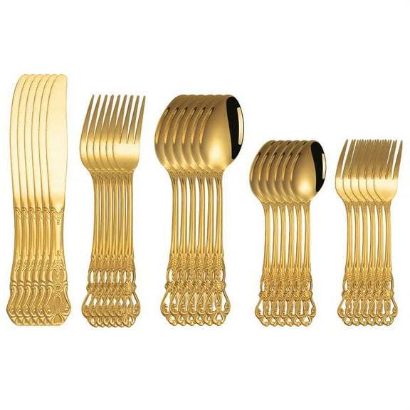 Royal Tableware Set Embossed Retro Stainless Steel Knife  Fork  Spoon Hotel Western Food Knife Fork CST