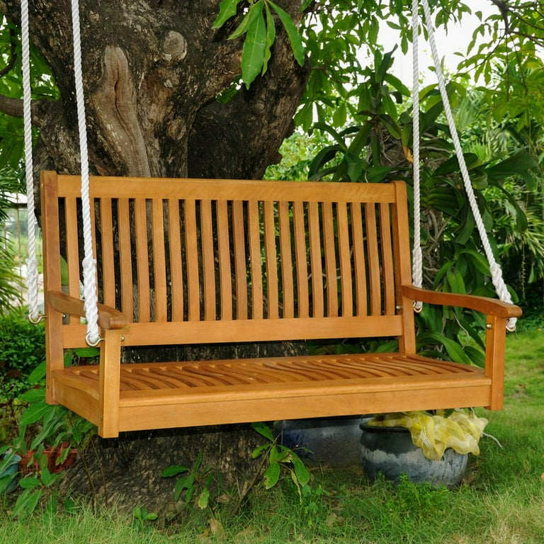 International Caravan Royal Tahiti Curved Back Wood Two Seated Swing International Caravan Royal Tahiti Curved Back Wood Two Seated Swing