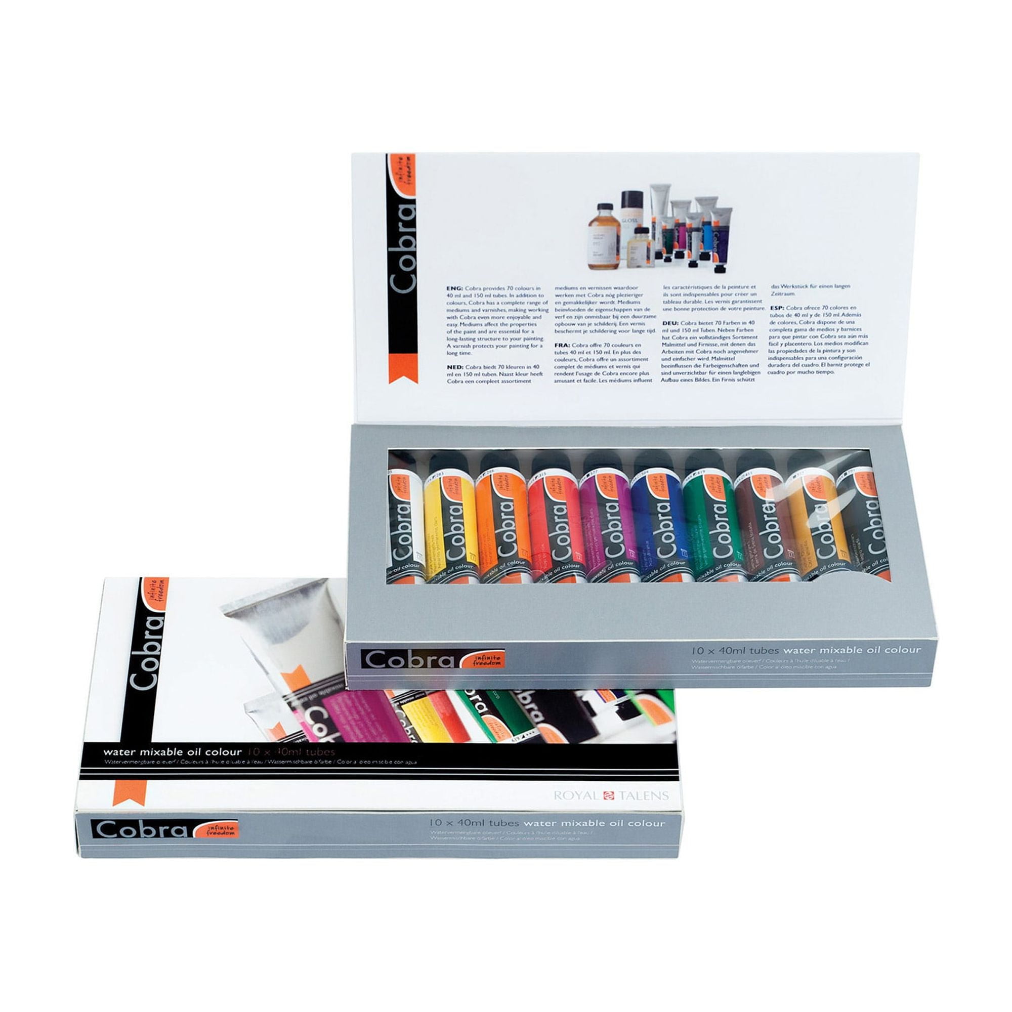 Royal Talens Cobra Water Mixable Oil Color Set, Value, 10-Colors ...