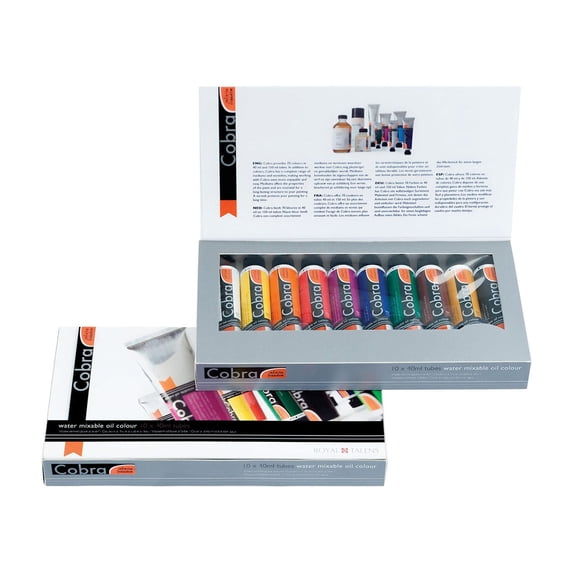 Royal Talens Cobra Water Mixable Oil Color Set, Value, 10-Colors