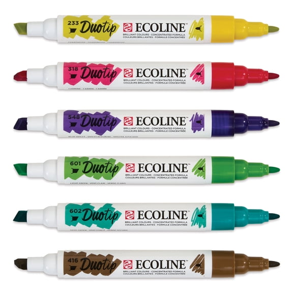 Royal Talens Ecoline DuoTip Markers - Botanic Set of 6