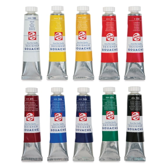 Royal Talens Gouache - Set of 10, Basic Colors, 20 ml Tubes