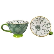 Royal Tara Bone China Shamrock Mug Latte Cup Green Celtic Knots Ceramic Hand Painted Irish Symbol Kitchenware for Hot or Cold Drinks