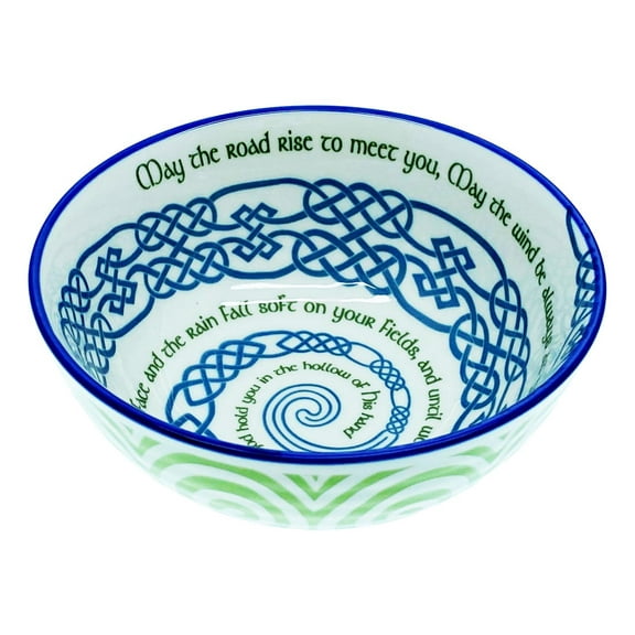 Royal Tara Ceramic Blessing Bowl Shamrock Celtic Knotwork 14 cm