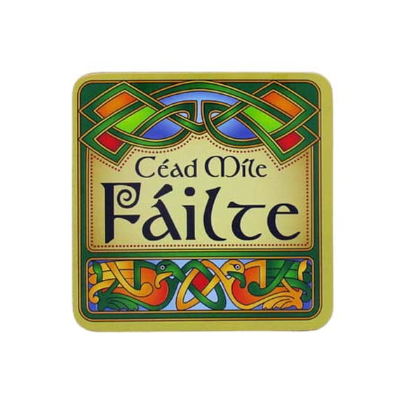 Royal Tara Clara Father's Day Celtic Wooden Coaster Cead Mile Failte - 10.5cm Square
