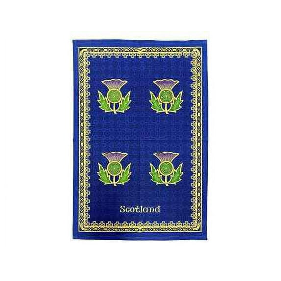 Royal Tara Cotton Thistle Tea Towel Scottish Blue Print Scotland Symbol Kitchen Souvenirs Kitchenware Drying Cloth Housewarming Decorative