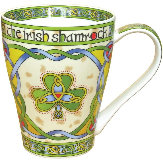 Royal Tara Irish Shamrock Coffee Mug with Celtic Knots Design 380 ml/13 fl oz