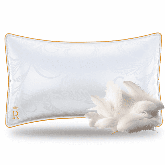 Royal Therapy Queen Goose Feathers and Down Pillow – Premium Bed Pillow for Sleeping, Soft Yet Firm Pillow, True Pillow for Bed Comfort