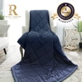thumbnail image 1 of Royal Therapy Weighted Blanket – Heavy 100% Cotton Blanket with Premium Glass Beads (25 lb 60" x 80", Prussian Blue), Suitable for One Person (~250 lbs) – Use on Queen/King Bed, 1 of 7