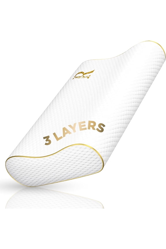 Travel Memory Foam Pillow – Adjustable Ergonomic Cervical Neck Support for Sleeping, Pain Relief for Neck & Shoulders