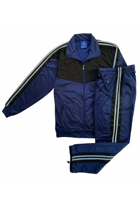 Men's Soft Athletic Tracksuit, Full Zip Jacket & Pants Set, Sizes S-XXL