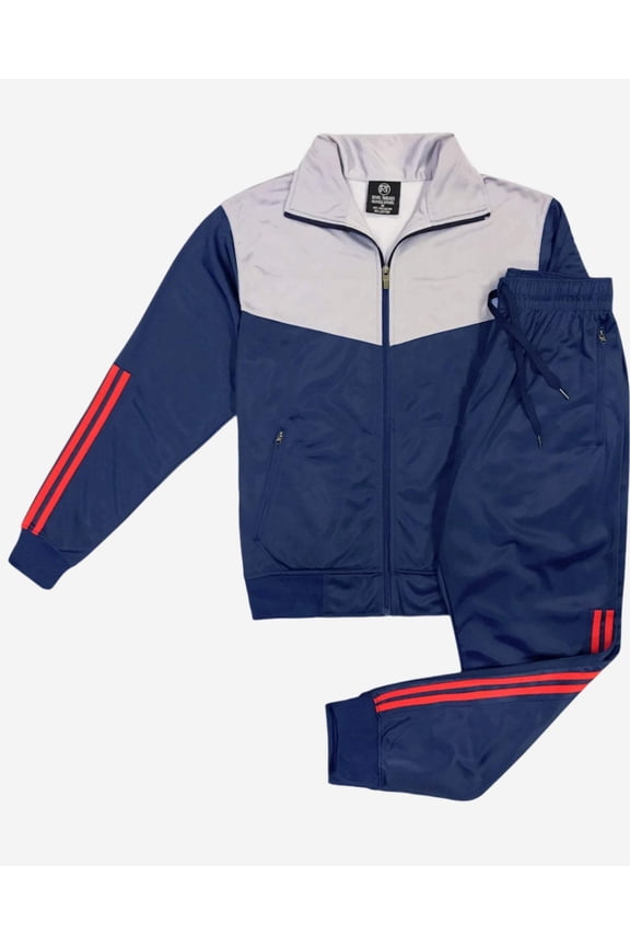 Men's Velocity Seamless Cotton Tracksuit, Navy Blue (XL)