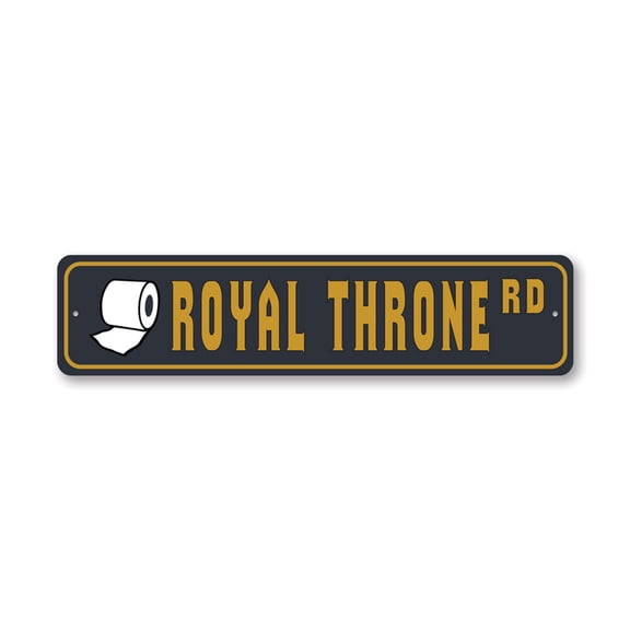 Royal Throne Aluminum Metal Decor Sign - 4x18 inches