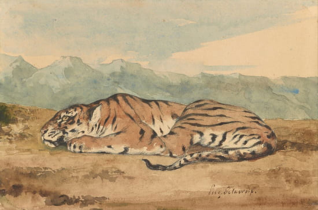 Royal Tiger Canvas Art - Eugene Delacroix (24 x 36)