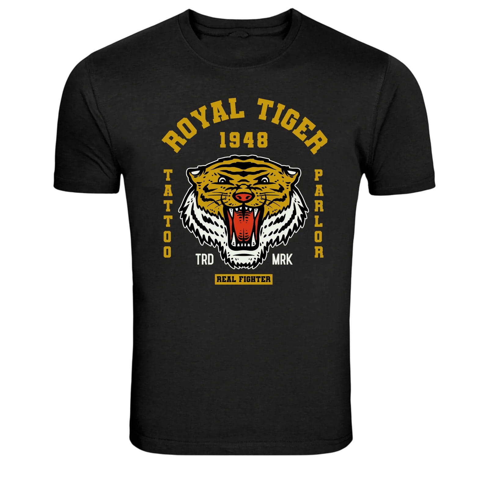 Royal Tiger Tattoo Parlor Vintage Fighter Graphic T-Shirt - Walmart.com