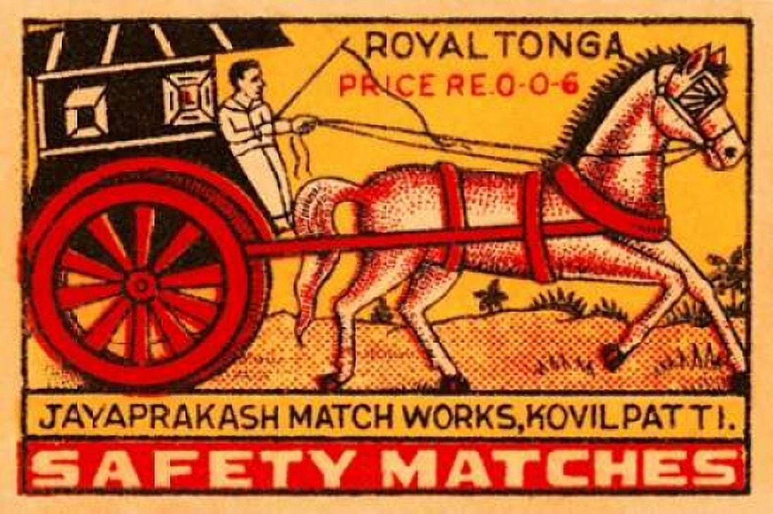 Royal Tonga Safety Matches Canvas Art - Phillumenart (12 x 18)