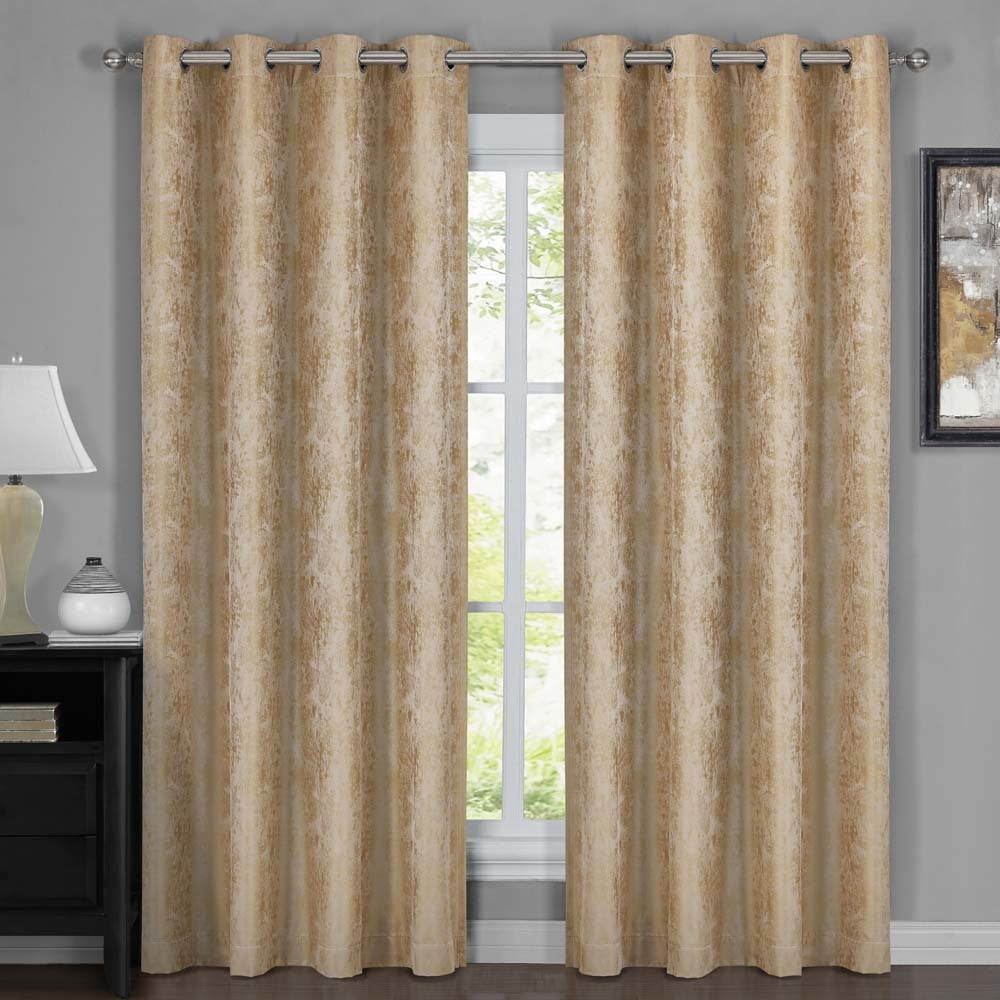 Royal Tradition Contemporary 2 Piece Solid 100% Blackout Curtain Panel