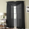 thumbnail image 1 of Abri Rod Pocket Crushed Sheer Curtain Panels ( Panels & Scarfs Sold Individually )- 50x63 - Black, 1 of 2