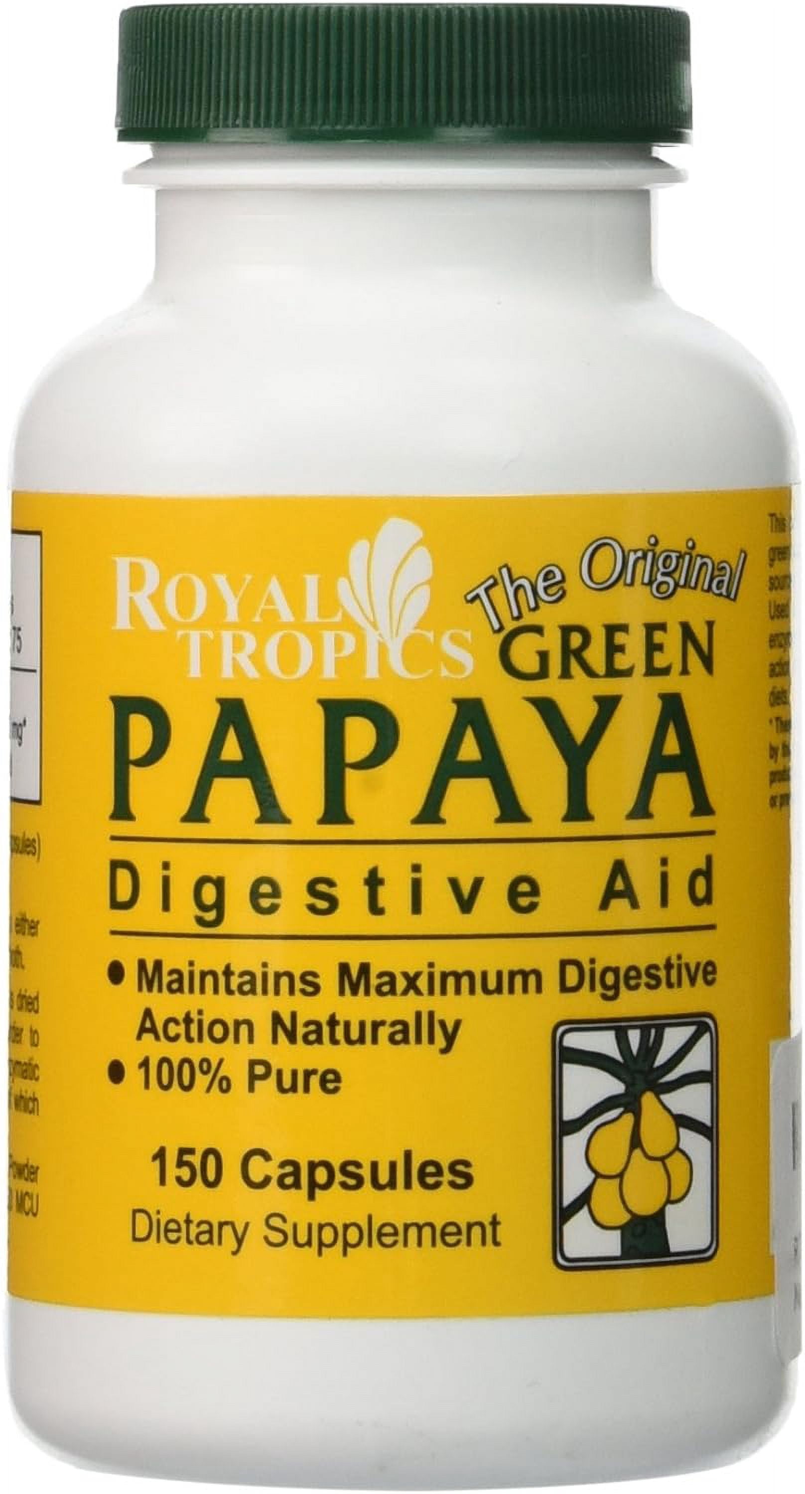 Royal Tropics Green Papaya Digestive Enzymes 150 CAPS