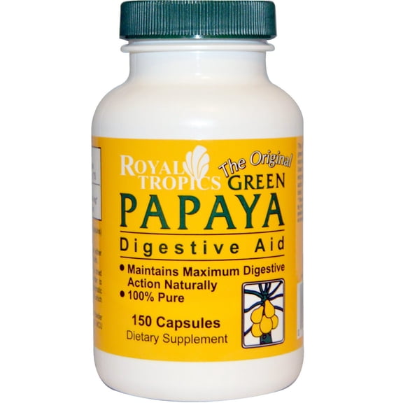 Royal Tropics The Original Green Papaya Digestive Aid 150 Capsules