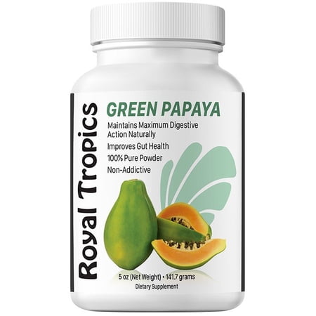 Royal Tropics Green Papaya Digestive Enzymes Powder 5 oz Powder