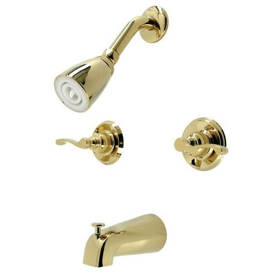 Royal Two-Handle Tub & Shower Faucet, Polished Brass